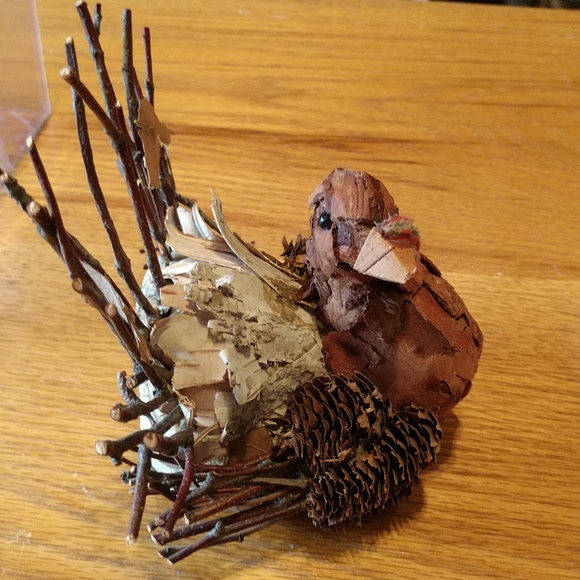 THANKSGIVING FOLKART TURKEY Pinecone Twig & Leaf Gobbler NWT - Picture 1 of 8